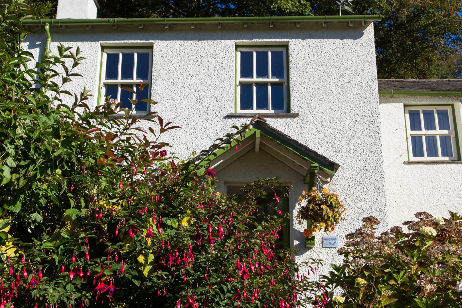 Brimstock Cottage looking up to the main door